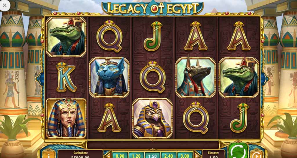 Legacy of Egypt Slot Spieloberfl&auml;che